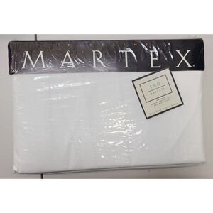 NWT Martex Vintage Pipeline 180 Percale Full Deep Fitted Sheet White No Iron